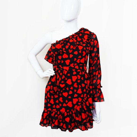 NASTY GAL One Shoulder Ruffle Dress XS - Picture 2 of 5